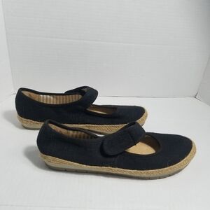 NATURALIZER WOMEN'S N5 COMFORT BLACK MARY JANE ESPADRILLE FLATS SIZE 8.5